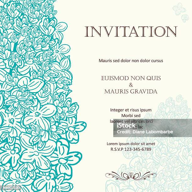 Ilustración de Lila Floral Fondo De Invitación De Boda y más Vectores Libres de Derechos de Elegancia - Elegancia, Beige, Boda