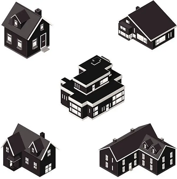 Vector illustration of Isometric Homes