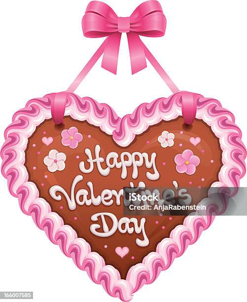 День Святого Валентина Сердце Lebkuchenherz Heartshaped Пряники Печенье — стоковая векторная графика и другие изображения на тему Печенье