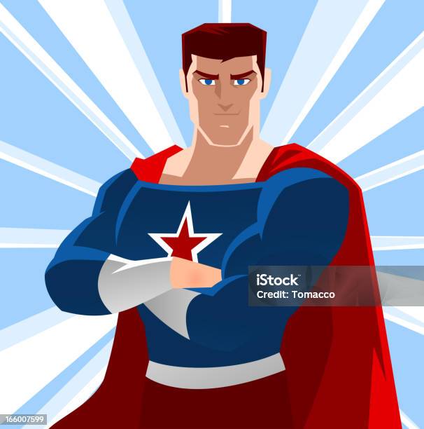 Super Héros Américain Vecteurs libres de droits et plus d'images vectorielles de Super-héros - Super-héros, Poitrine, Patriotisme