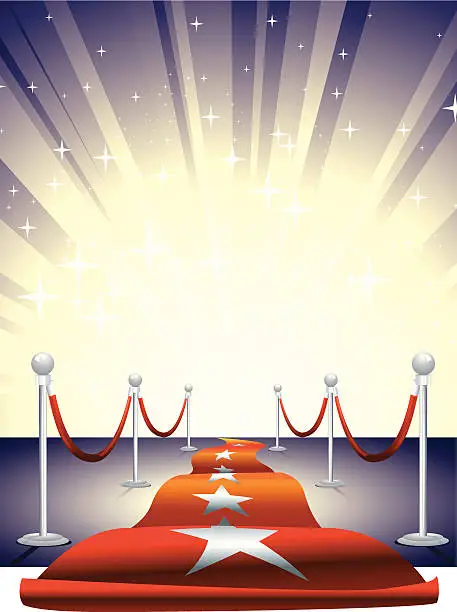 Vector illustration of Red Carpet Entrance