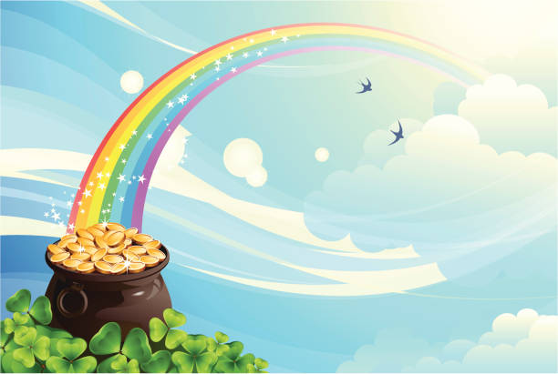 mięso z monet - leprechaun holiday stock illustrations