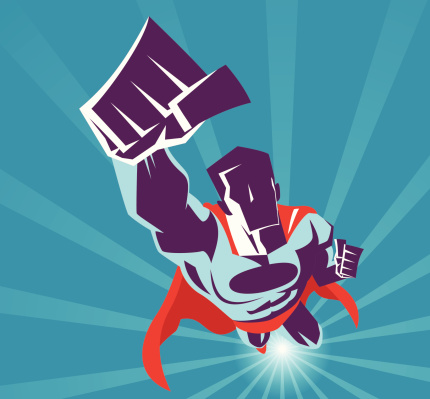 Vector illustration - Superhero flying