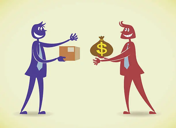 Vector illustration of Trading with two people