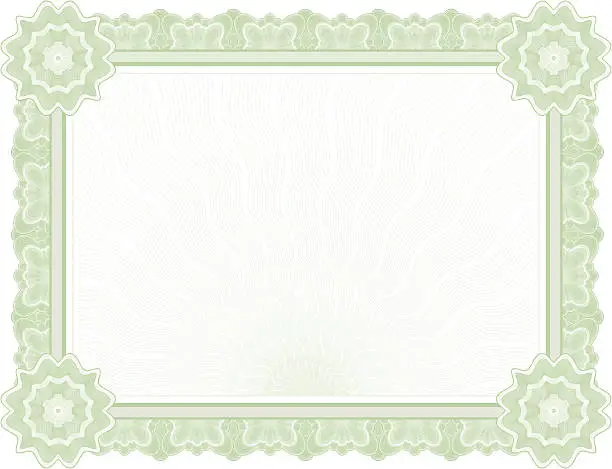 Vector illustration of Large Certificate - Diploma (GREEN VARIANT)