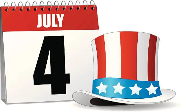 Vector illustration of Fourth of July Calendar