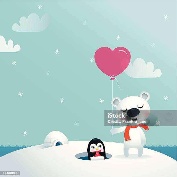 Bear Penguin Stock Illustration - Download Image Now - Valentine Card, Valentine's Day - Holiday, Penguin