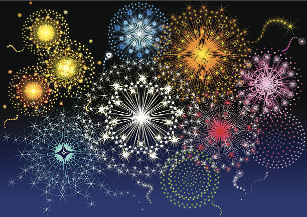 pokaz sztucznych ogni - sparks sparkler abstract light stock illustrations