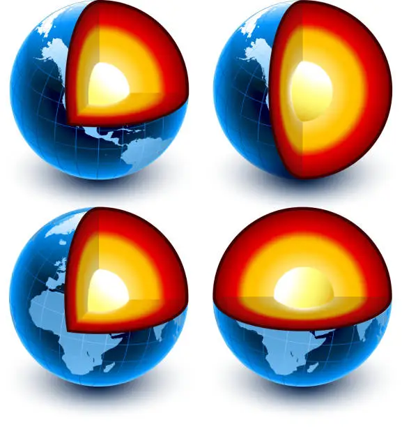 Vector illustration of Core of the Earth Globe Collection