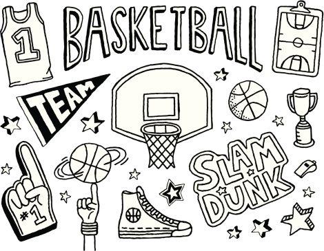 A basketball-themed doodle page.