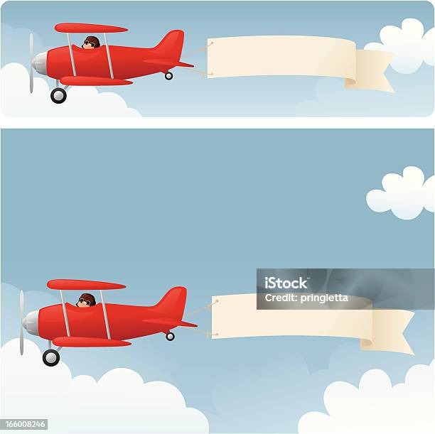 Skywriting Stock Illustration - Download Image Now - Airplane, Web Banner, Pulling