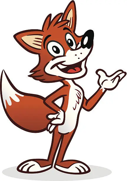Vector illustration of Fox Presenting