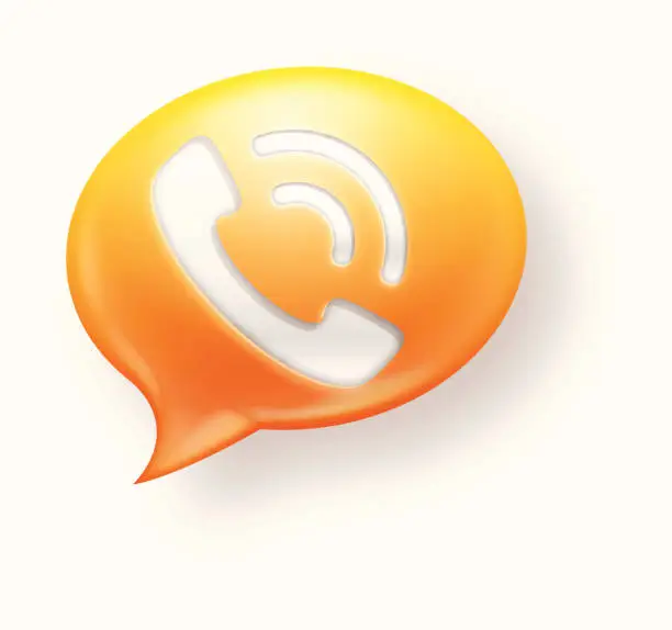 Vector illustration of Yellow and orange communication icon on white background