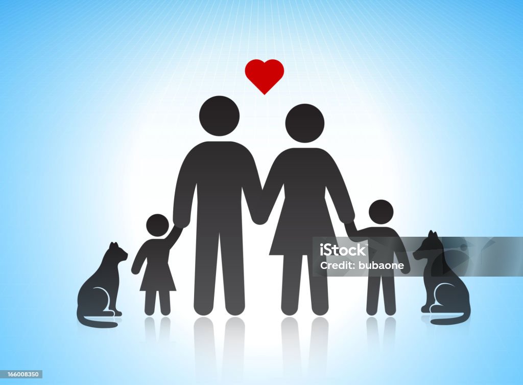 Doskonałe kochająca Rodzina najprostsze figury - Grafika wektorowa royalty-free (Duża rodzina)