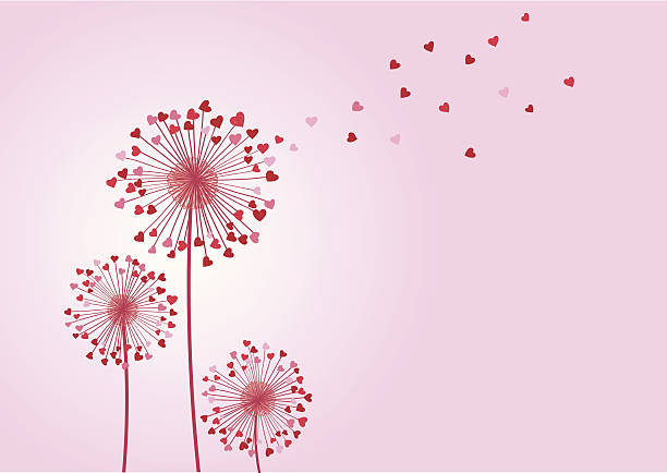 love wishes - üflemek illüstrasyonlar stock illustrations