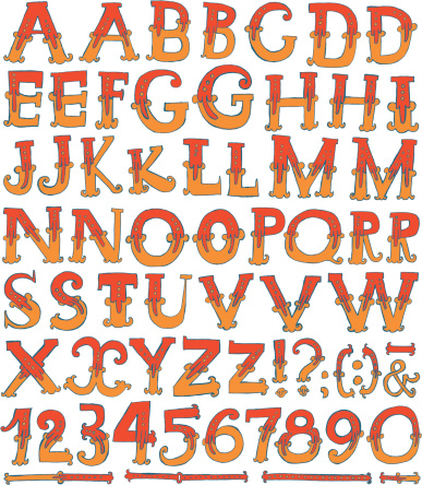 Vector file of the hand drawn letters