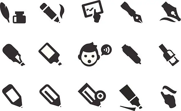 Vector illustration of Writing Pencil Icons