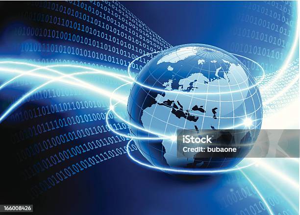 Weltkarte Welt Binärcode Hintergrund Globalen Kommunikation Stock Vektor Art und mehr Bilder von Afrika