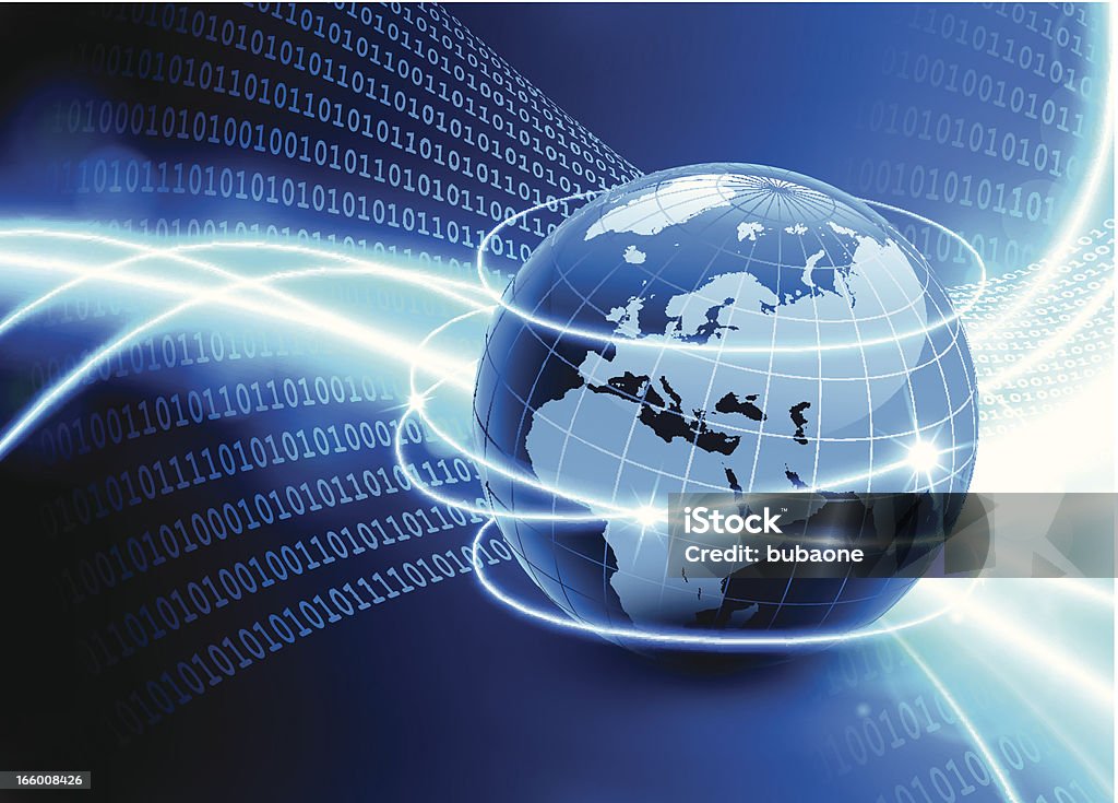 World Map Globe Binary Code Global Communication Background Stock ...