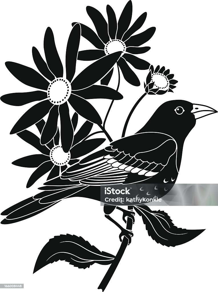 Baltimore Orioles et black eyed susan - clipart vectoriel de Fleur - Flore libre de droits