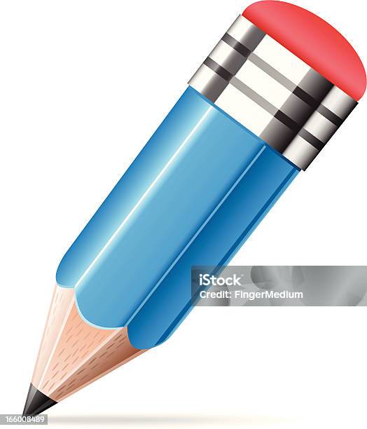 Crayon Bleu Vecteurs libres de droits et plus d'images vectorielles de Bleu - Bleu, Coupant, Crayon