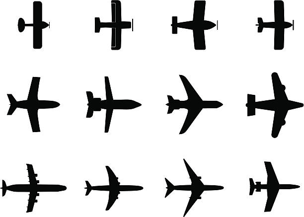 ilustraciones, imágenes clip art, dibujos animados e iconos de stock de aviones, - large group of objects group of objects white background isolated on white