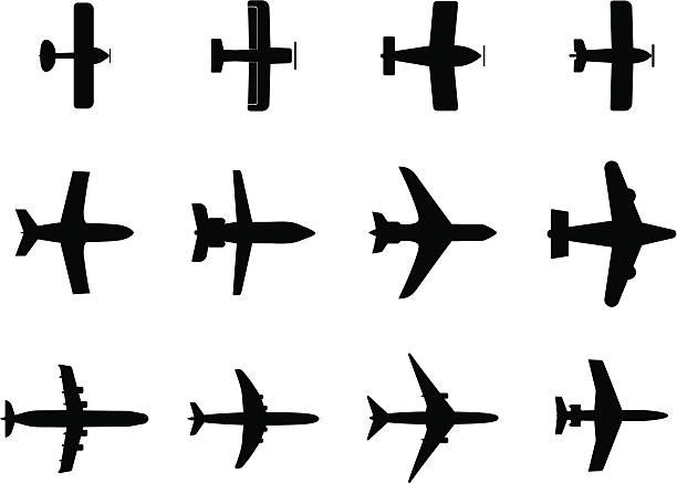 airplanes airplane silhouette airplane clipart stock illustrations