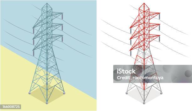 Isometric Electricity Pylon Stock Vektor Art und mehr Bilder von Hochspannungsmast - Hochspannungsmast, Isometrische Darstellung, Elektrizität