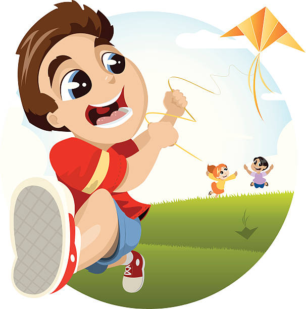 flying a kite - ryan in a 幅插畫檔、美工圖案、卡通及圖標