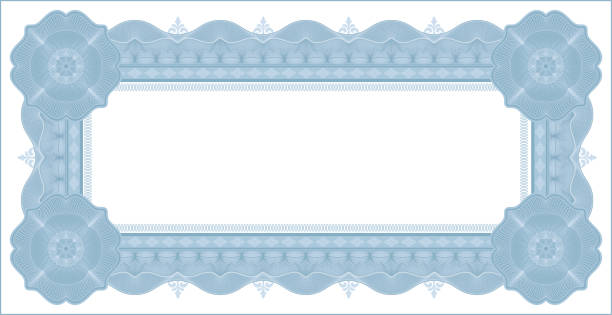 ilustrações de stock, clip art, desenhos animados e ícones de pequeno certificado de vetor azul-cupão (variant) - wave pattern plaque certificate birth certificate