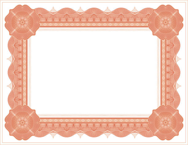 ilustrações de stock, clip art, desenhos animados e ícones de grande-vermelha certificado diploma (variant) - wave pattern plaque certificate birth certificate