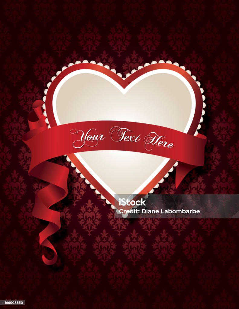 Walentynki wzór z serca Shield Damasceńska - Grafika wektorowa royalty-free (Walentynki)