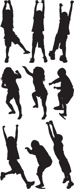 Multiple image of children playing