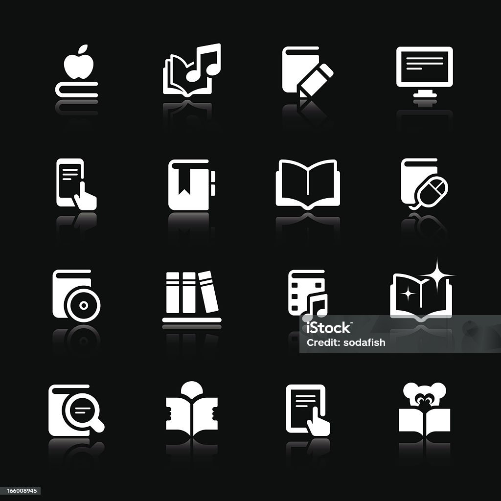 Reserve e eBook icons/branco series - Vetor de Conto de Fadas royalty-free