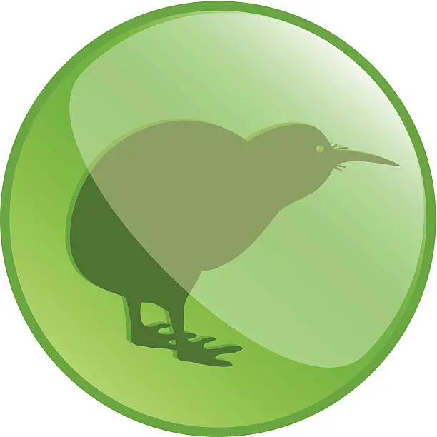Vector illustration of Kiwi Button Icon