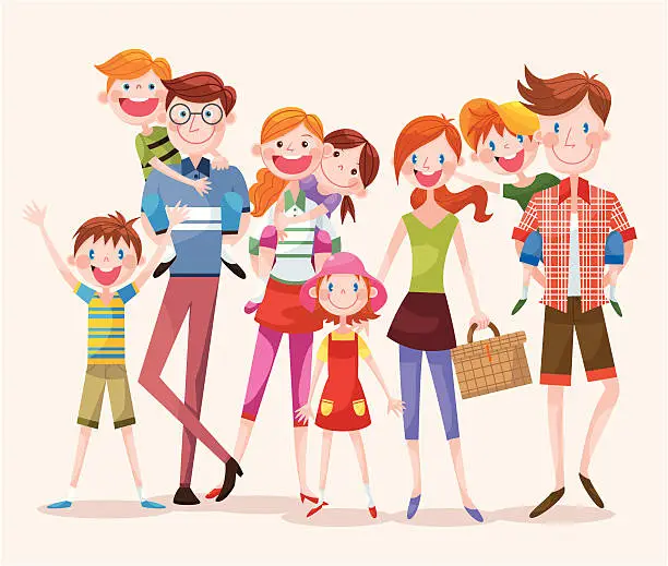 Vector illustration of Large Group of Happy People
