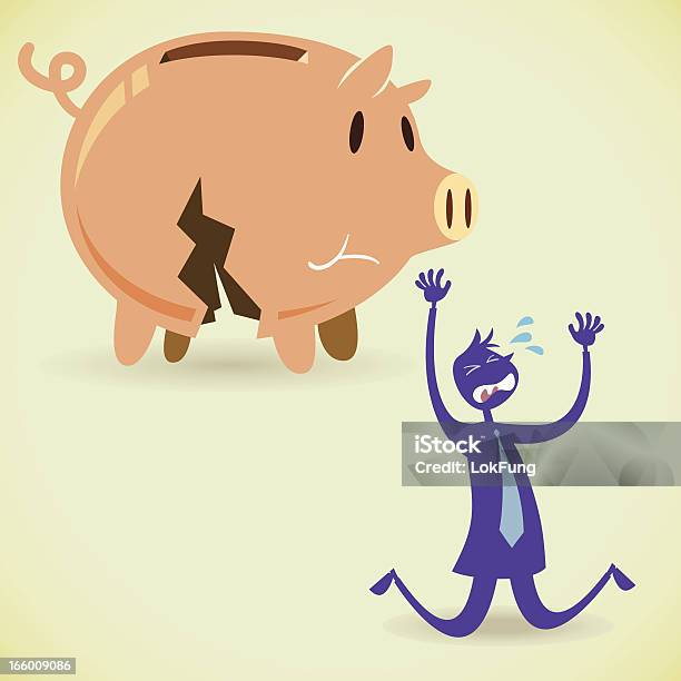 Vetores de Nenhum Dinheiro e mais imagens de Cofre de porquinho - Cofre de porquinho, Quebrado, Adulto