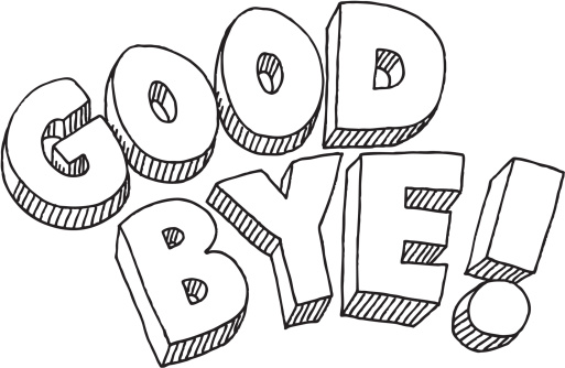 Hand-drawn vector drawing of a Good Bye Lettering. Black-and-White sketch on a transparent background (.eps-file). Included files: EPS (v8) and Hi-Res JPG.