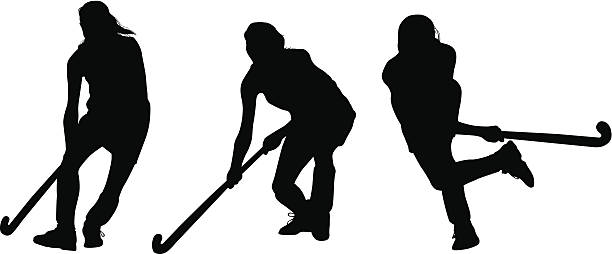 Field Hockey Sequence vector art illustration