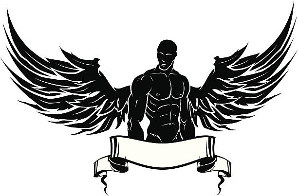 140 Male Angel Tattoo Illustrations & Clip Art - iStock