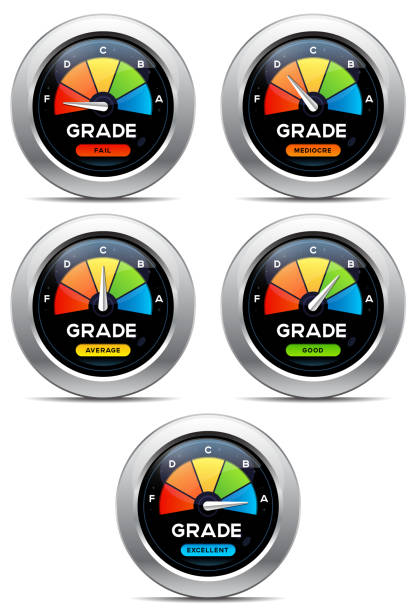 ilustrações de stock, clip art, desenhos animados e ícones de grau painel de - exam report card letter a test results