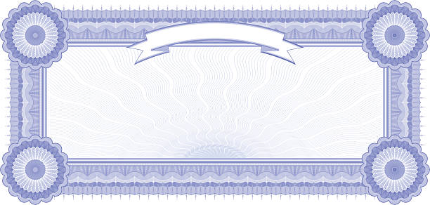 ilustrações de stock, clip art, desenhos animados e ícones de pequeno azul certificado-cupão (variant) - wave pattern plaque certificate birth certificate