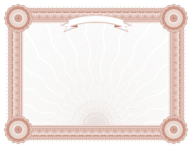 ilustrações de stock, clip art, desenhos animados e ícones de grande certificado-diploma (ferrugem variant) - wave pattern plaque certificate birth certificate