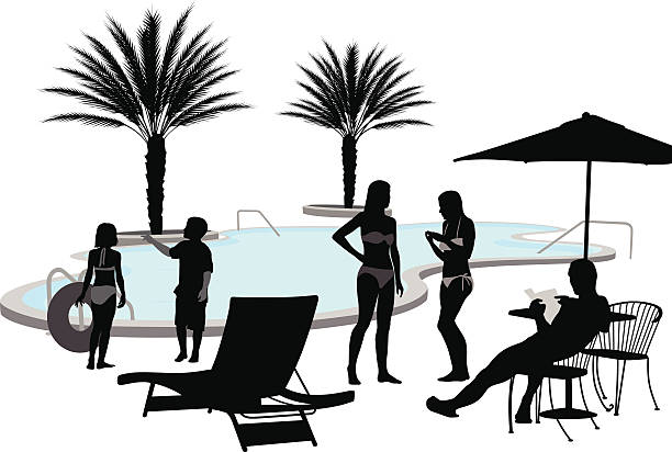 ilustraciones, imágenes clip art, dibujos animados e iconos de stock de hotelguests - focus on shadow vacations outdoors digitally generated image