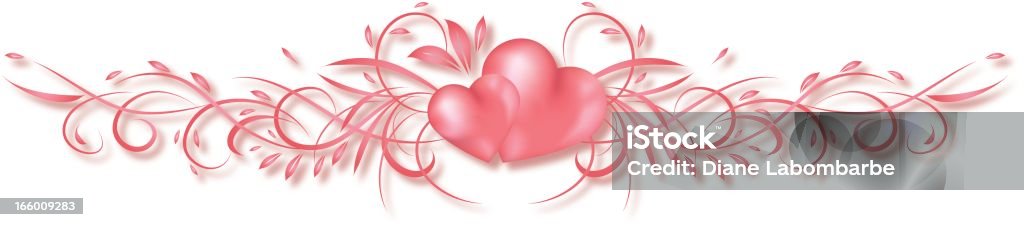 Calligraphic Valentine's Day Hearts & Scrolls - Векторная графика В ряд роялти-фри