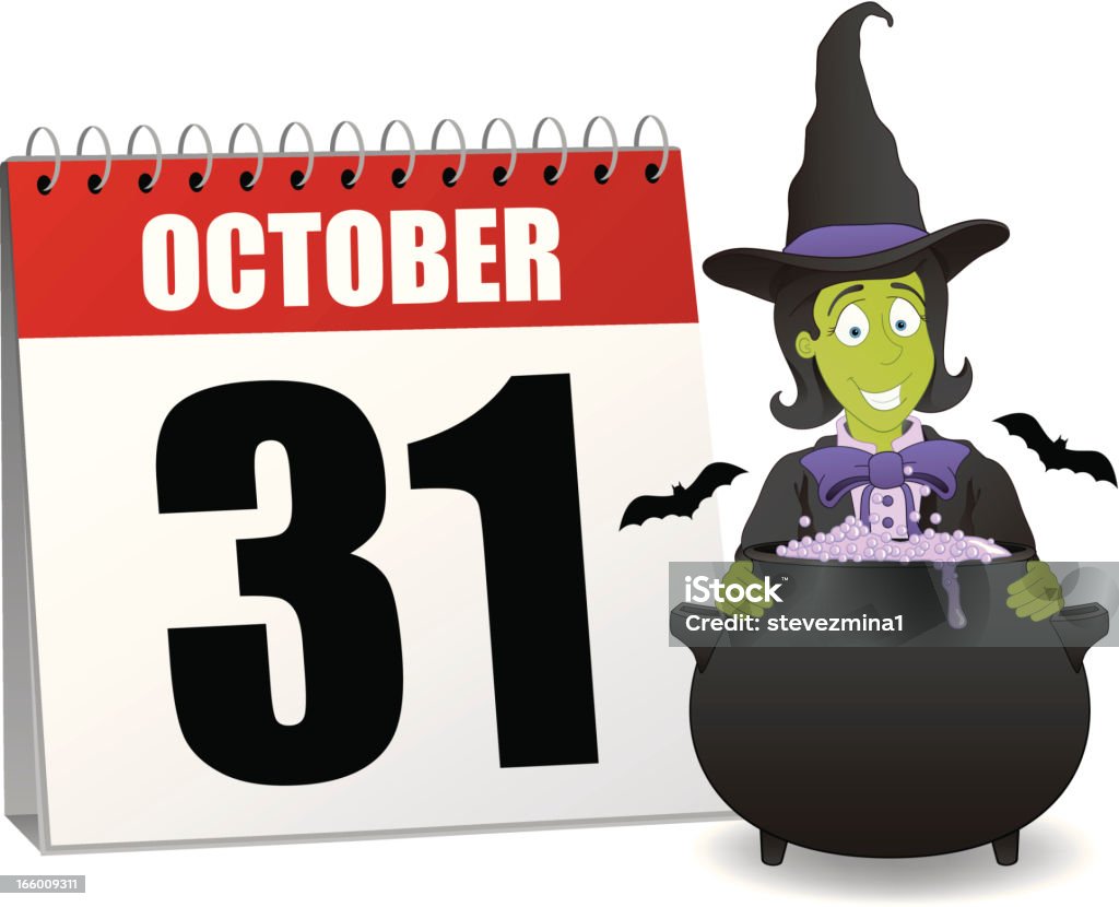 Calendário de Halloween - Vetor de A Data royalty-free