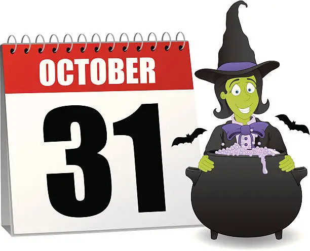Vector illustration of Halloween Calendar