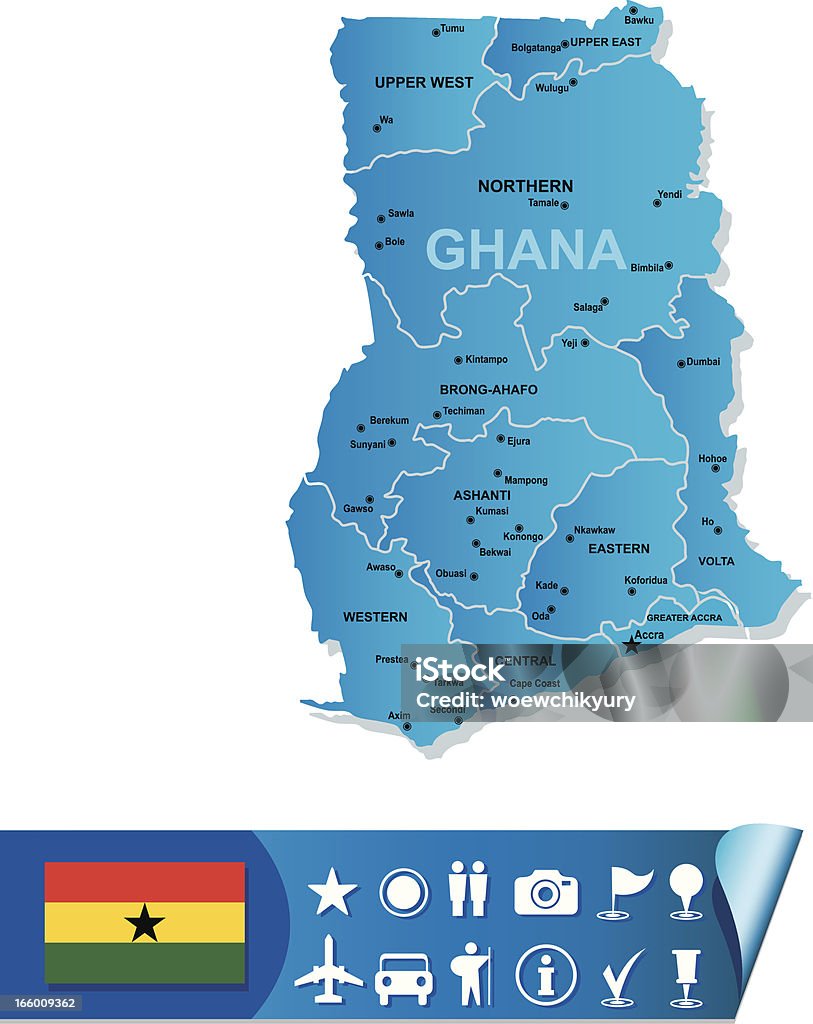 Гана Векторная карта - Векторная графика Гана роялти-фри