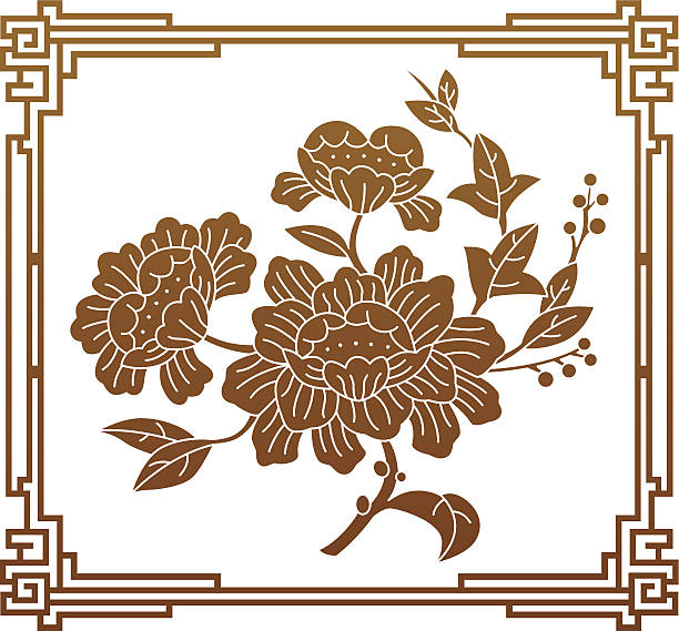 ilustrações, clipart, desenhos animados e ícones de estilo chinês estampa de flor - rpm