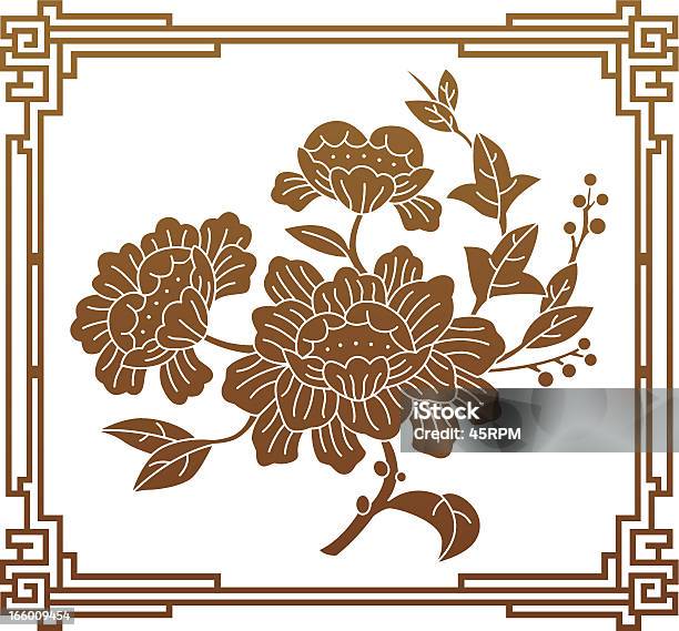 Estilo Chinês Flor Desenho - Arte vetorial de stock e mais imagens de Cultura Chinesa - Cultura Chinesa, Flor, Padrão